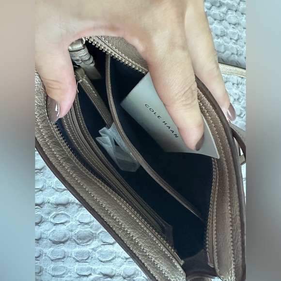 Cole Haan Metallic Gold Crossbody Bag - Picture 3 of 4